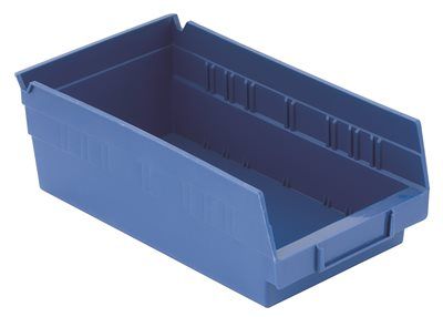 Plastic Shelf Bins - 4 x 12 x 4, Green