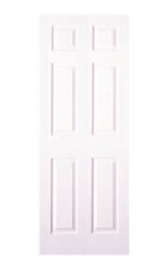 Masonite 34 in. x 80 in. Textured 6-Panel Primed White Hollow Core Composite Interior Door Slab