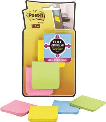 Post-It Full Adhesive Notes 2 Inch X 2 Inch Assorted Bright Colors 8 P ...
