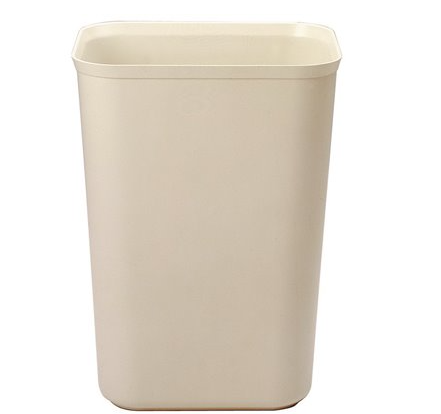 Rubbermaid Commercial Products 10 Gal. Beige Rectangular Fire-Resistant Trash Can
