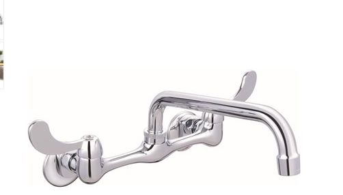 Premier Bayview 2-Handle Wall-Mounted Kitchen Faucet in Chrome